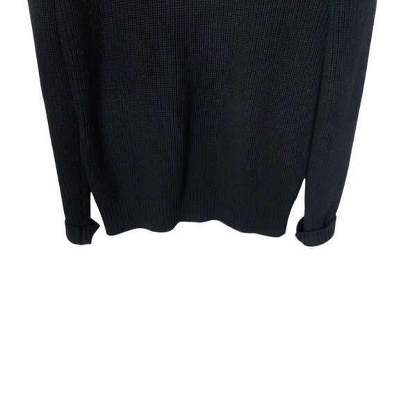 Quince Men's Black Shawl Collar Cardigan Small 5 Button - Picture 8 of 12